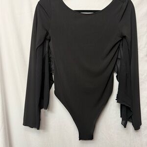 H&M Black Long Sleeve Bodysuit with Wings